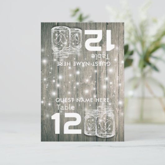 Mariage Place de siège Numéro de table Bois Mason  (Debout devant)