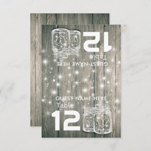 Mariage Place de siège Numéro de table Bois Mason (Devant / Derrière)
