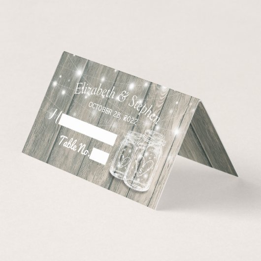 Mariage Place de siège Numéro de table Bois Mason  (Front)