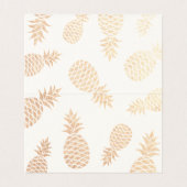 Mariage Place Escort Numéro de table Ananas Or (Inside Unfolded)