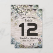 Mariage Place Numéro de table Chic Floral Lumières (Devant / Derrière)