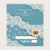 Mariage Place Numéro de table Dentelle Tournesols (Outside Unfolded)