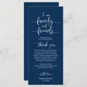 Mariage Place Réglage Merci, Bleu Marine, Cartes (Devant / Derrière)