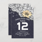 Mariage Placer Numéros de table Dentelles Fleurs d (Devant / Derrière)