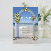 Mariage plage avec carte RSVP Roses Blanches (Debout devant)