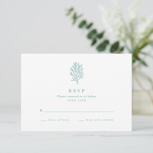 Mariage plage Corail côtier Turquoise RSVP (Debout devant)