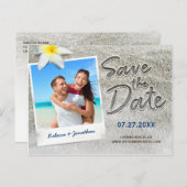 Mariage plage Enregistrer la date Invitations | Sc (Devant / Derrière)