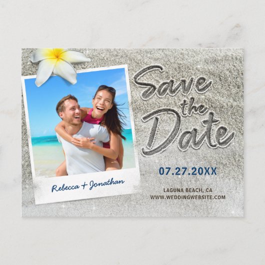 Mariage plage Enregistrer la date Invitations | Sc (Devant)