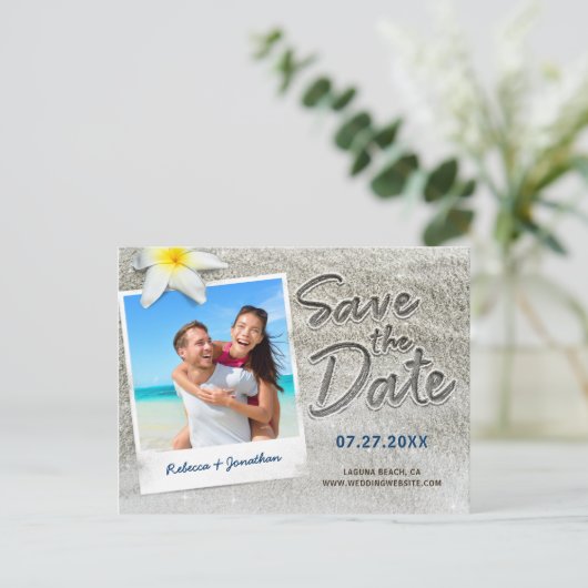 Mariage plage Enregistrer la date Invitations | Sc (Debout devant)