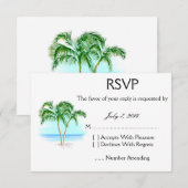 Mariage Plage Et Palmiers RSVP (Devant / Derrière)