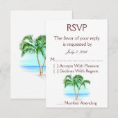Mariage Plage Et Palmiers RSVP (Devant / Derrière)