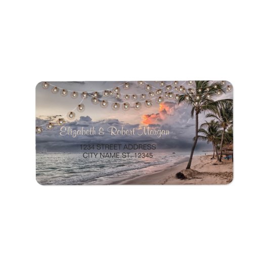 Mariage plage, Étiquette de palmiers (Devant)