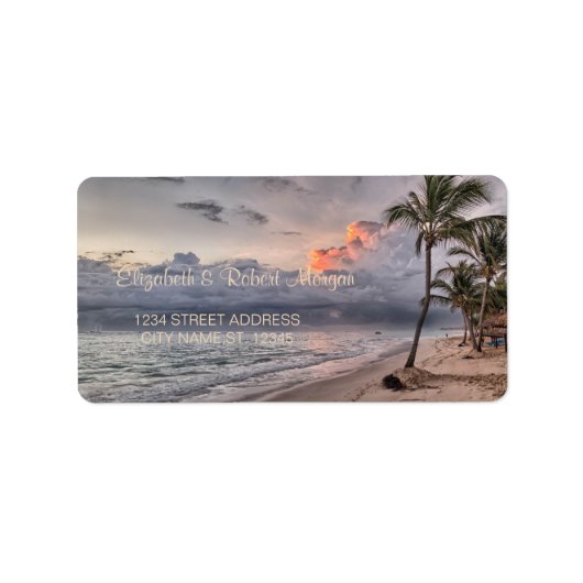 Mariage plage, Étiquette de palmiers (Devant)