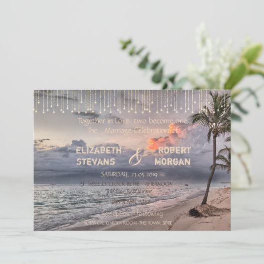 Mariage plage, Invitation Palm (Debout devant)