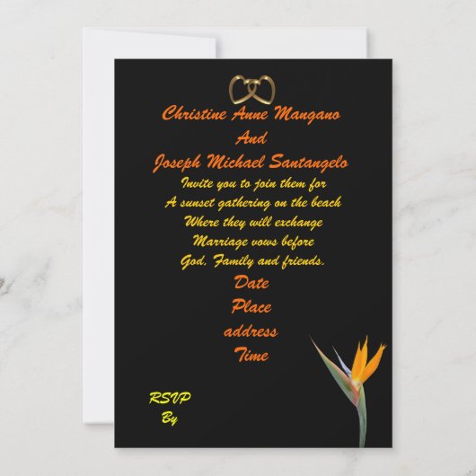 Mariage plage Invitation Paradise (Dos)