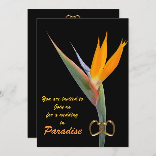 Mariage plage Invitation Paradise (Devant / Derrière)