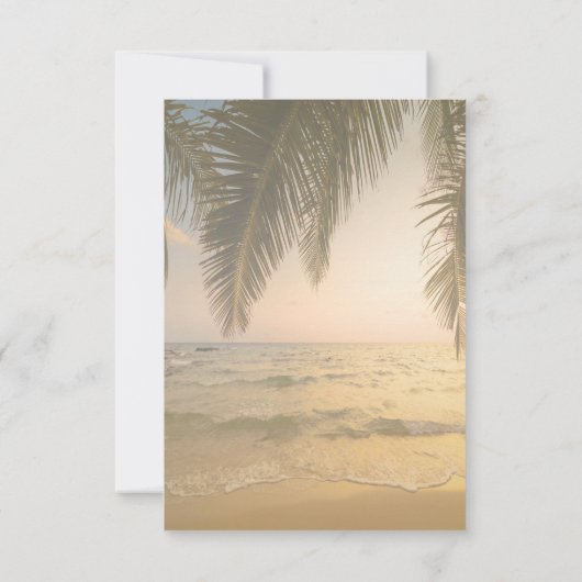 Mariage plage, Palm Sunset Invitation (Dos)