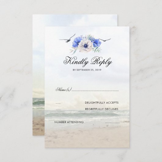 Mariage plage RSVP (Devant / Derrière)