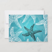 Mariage plage RSVP Starfish Blue (Dos)