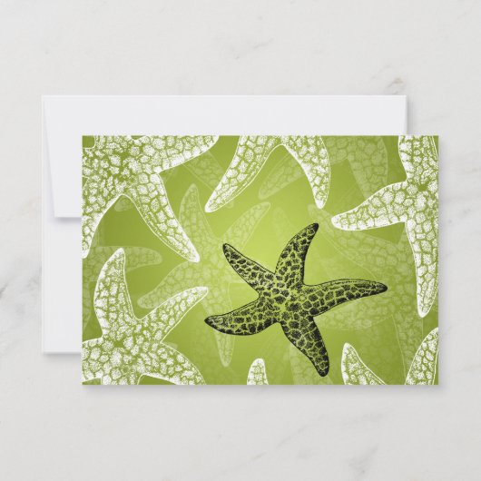 Mariage plage RSVP Starfish Lime Green (Dos)