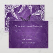 Mariage plage RSVP Starfish Purple (Devant / Derrière)