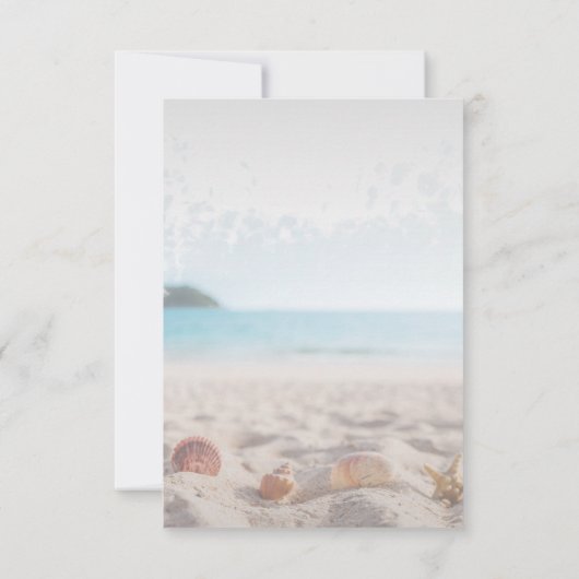 Mariage plage, Sable, Coquillages Invitation (Dos)