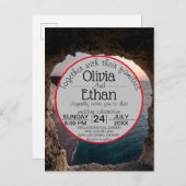 Mariage plage Seascape Invitation carte postale (Devant / Derrière)