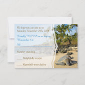 Mariage plage | Tortues | Océan | Palmes | RSVP (Dos)