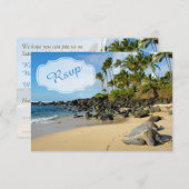 Mariage plage | Tortues | Océan | Palmes | RSVP (Devant / Derrière)