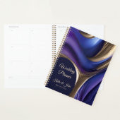 Mariage-Planificateur-Moderne Abstrait-Bleu Purple (Devant avec enveloppe)