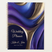 Mariage-Planificateur-Moderne Abstrait-Bleu Purple (Devant)