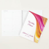 Mariage-Planificateur-Moderne Abstrait-rose orange (Devant avec enveloppe)
