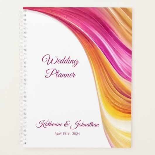 Mariage-Planificateur-Moderne Abstrait-rose orange (Devant)
