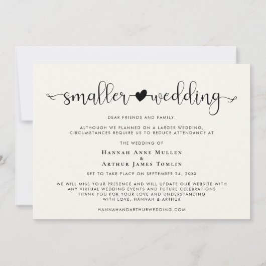 Mariage plus intime Changement de programme Crème  (Devant)