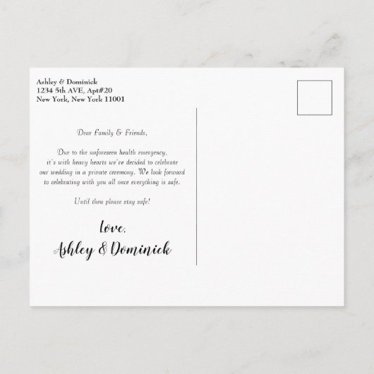 Mariage plus petit Élégant Faire-part simple (Dos)