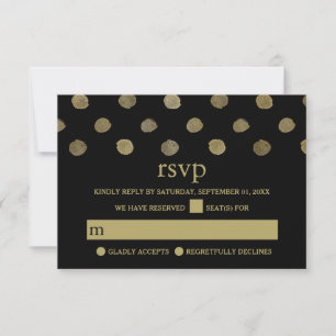 Mariage Pois Black & Gold moderne RSVP