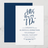 Mariage post Brunch, Rustic Navy Blue Invitation (Devant / Derrière)