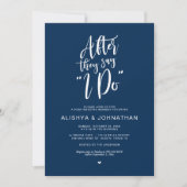 Mariage post Brunch, Rustic Navy Blue Invitation (Devant)