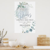 Mariage | Poster Dusty Blue Over the Moon in Love (Cuisine)