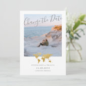 Mariage Postpontage Gold World Carte Photo (Debout devant)