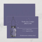 Mariage pot de fleurs et de lucioles RSVP (Devant / Derrière)