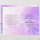 Mariage pourpre aquarelle. Programme de lavande pl (Devant / Derrière)