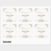 Mariage préférence autocollant floral or et rose (Feuille)