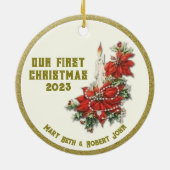 Mariage Premier Noël Ornement en céramique catholi (Dos)