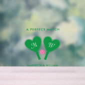 Mariage Préparatoire Vert et Rose Pickleball (Neutre)