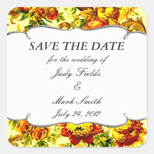 Mariage Printemps Enregistrer Les Stickers Date (Devant)
