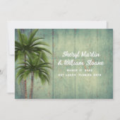 Mariage privé Palm Trees Photo Faire-part (Dos)