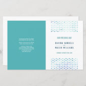 MARIAGE PROGRAMME DE CÉRÉMONIE boho motif bleu (Devant / Derrière)