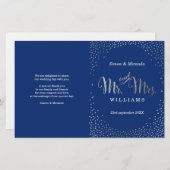 MARIAGE PROGRAMME DE CÉRÉMONIE mini argent confett (Devant / Derrière)