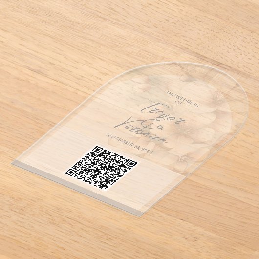 Mariage QR Code Cherry Blossom Invitation (Poser)